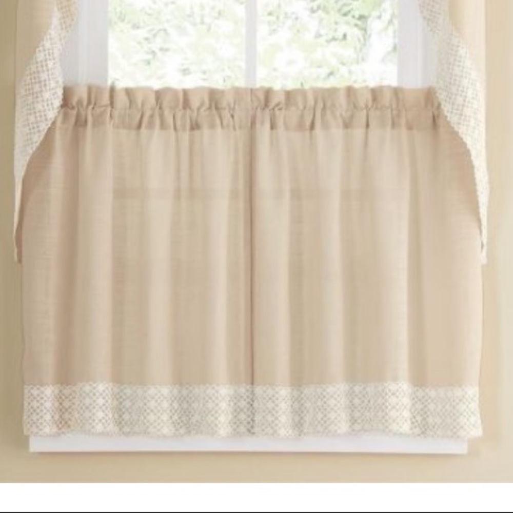French Vanilla Country Style Tier Curtain Pair